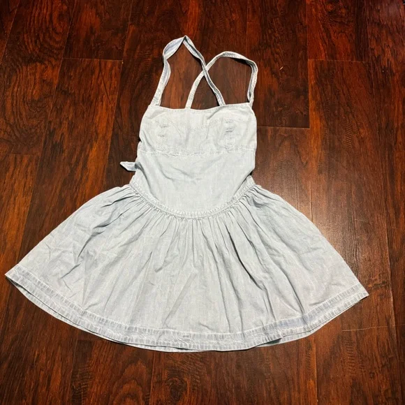 FREE PEOPLE Laurel Denim Mini Dress Light Wash XL nwt - Picture 4 of 16